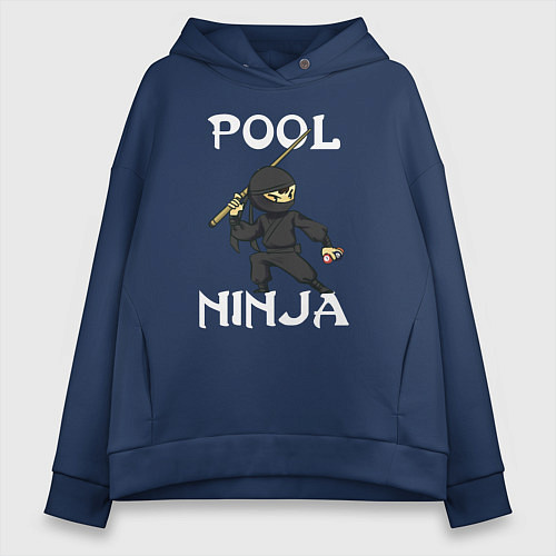 Женское худи оверсайз POOL NINJA / Тёмно-синий – фото 1