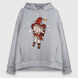 Толстовка оверсайз женская Алая ведьмочка Кли, цвет: меланж