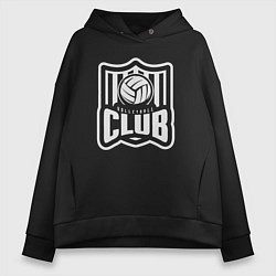 Толстовка оверсайз женская Volleyball Club, цвет: черный