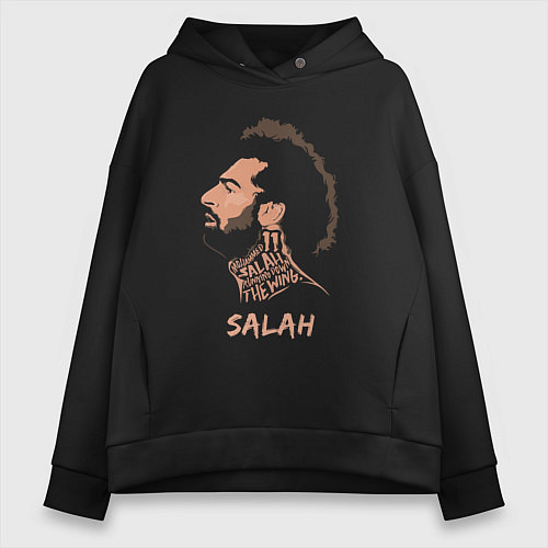 Женское худи оверсайз Мохаммед Салах, Mohamed Salah / Черный – фото 1