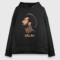 Толстовка оверсайз женская Мохаммед Салах, Mohamed Salah, цвет: черный