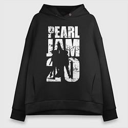 Толстовка оверсайз женская Pearl Jam, группа, цвет: черный