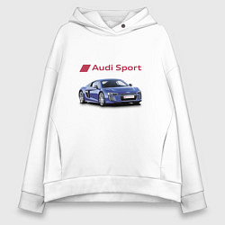 Толстовка оверсайз женская Audi sport Racing, цвет: белый