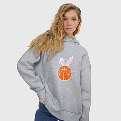 Толстовка оверсайз женская Basketball Bunny, цвет: меланж — фото 2