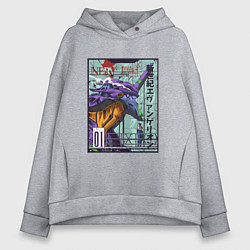 Женское худи оверсайз Евангелион eva 01 робот