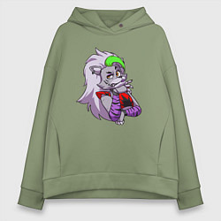 Толстовка оверсайз женская Five Nights at Freddys Security Breach - Волчица Р, цвет: авокадо