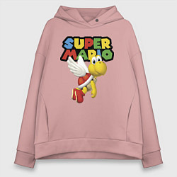 Толстовка оверсайз женская Super Mario Koopa Troopa, цвет: пыльно-розовый
