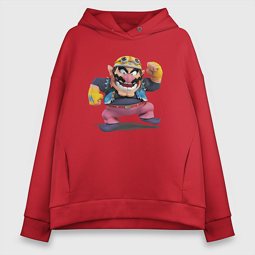 Женское худи оверсайз Wario Super Mario / Красный – фото 1