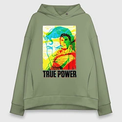 Толстовка оверсайз женская True power!, цвет: авокадо