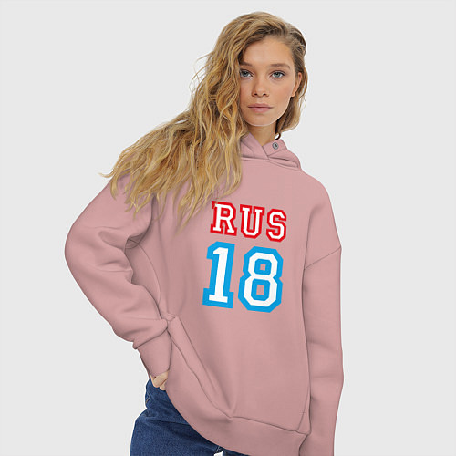 Женское худи оверсайз RUS 18 / Пыльно-розовый – фото 3