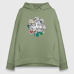 Толстовка оверсайз женская RHCP - Really High & Crazy People, цвет: авокадо