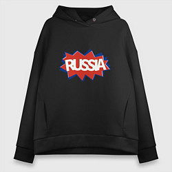 Толстовка оверсайз женская Russian Boom, цвет: черный