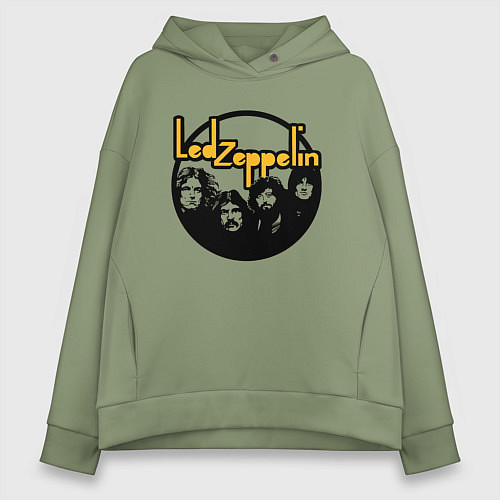 Женское худи оверсайз Led Zeppelin Лед Зеппелин / Авокадо – фото 1