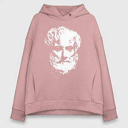 Толстовка оверсайз женская Аристотель портрет, цвет: пыльно-розовый