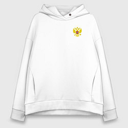 Толстовка оверсайз женская Герб, цвет: белый