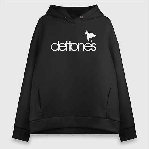 Женское худи оверсайз Deftones лошадь / Черный – фото 1