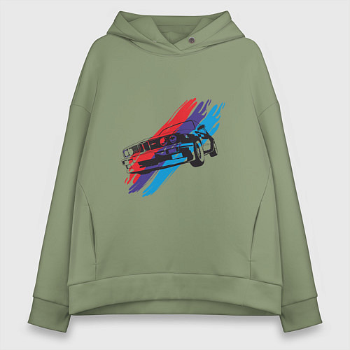 Женское худи оверсайз BMW - Style / Авокадо – фото 1