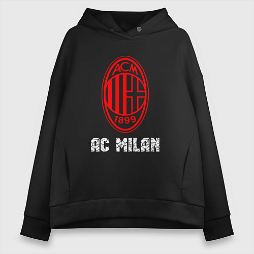 Женское худи оверсайз МИЛАН AC Milan / Черный – фото 1