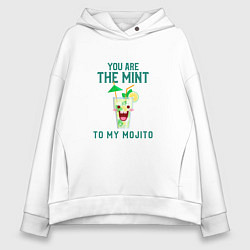 Толстовка оверсайз женская You are mint ot my mojito, цвет: белый