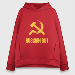 Толстовка оверсайз женская Atomic Heart: Russian Bot, цвет: красный