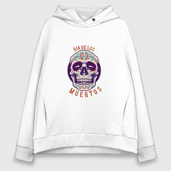 Толстовка оверсайз женская De Los Muertos, цвет: белый
