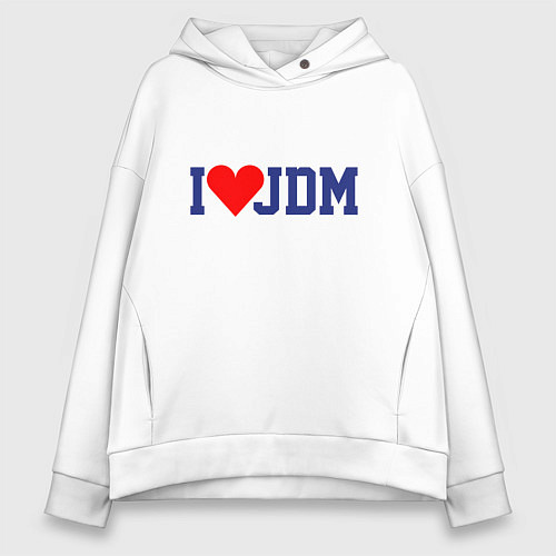 Женское худи оверсайз I love JDM! / Белый – фото 1