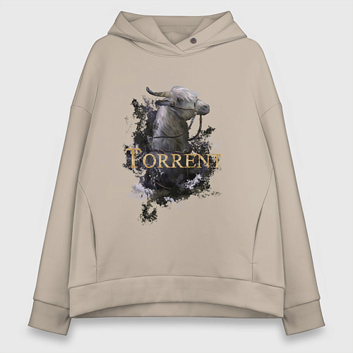 Женское худи оверсайз Призрачный скакун Torrent / Миндальный – фото 1