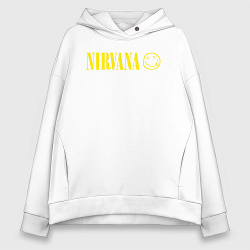 Женское худи оверсайз Nirvana logo / Белый – фото 1