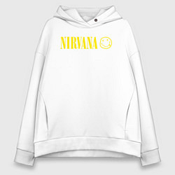 Толстовка оверсайз женская Nirvana logo, цвет: белый