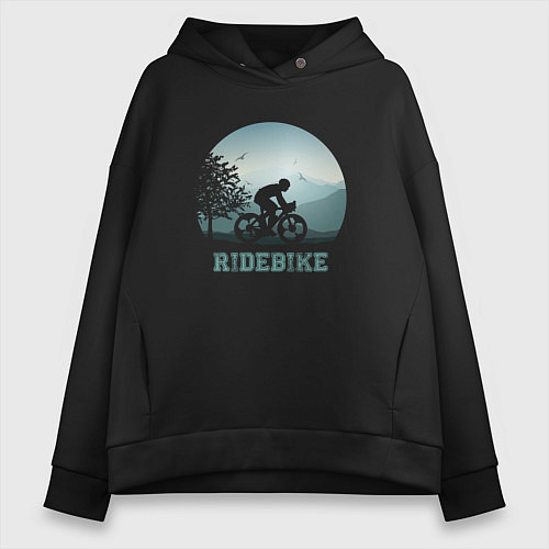 Женское худи оверсайз RideBike / Черный – фото 1