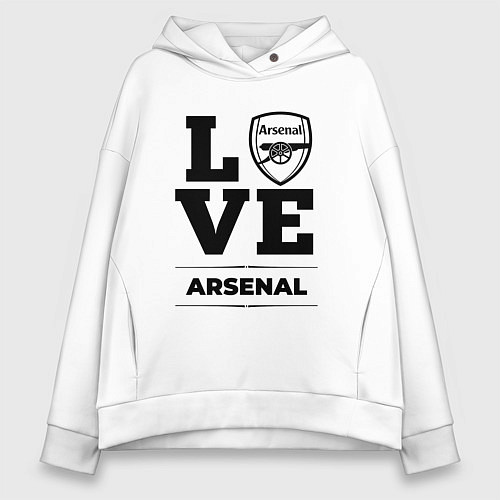 Женское худи оверсайз Arsenal Love Классика / Белый – фото 1