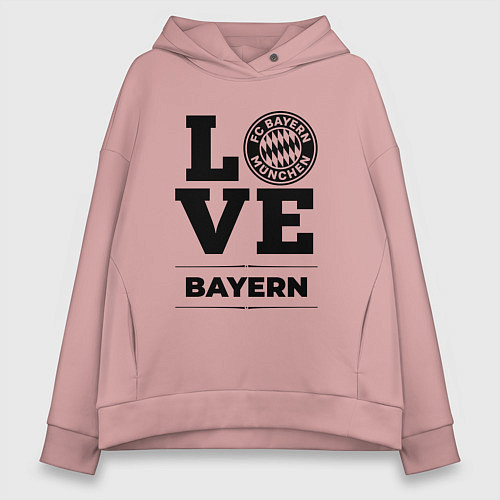 Женское худи оверсайз Bayern Love Классика / Пыльно-розовый – фото 1