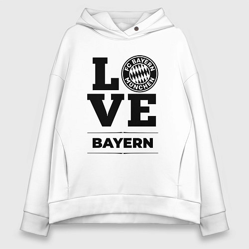 Женское худи оверсайз Bayern Love Классика / Белый – фото 1
