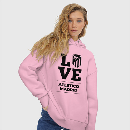Женское худи оверсайз Atletico Madrid Love Классика / Светло-розовый – фото 3