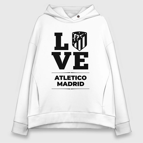 Женское худи оверсайз Atletico Madrid Love Классика / Белый – фото 1