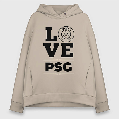 Женское худи оверсайз PSG Love Классика / Миндальный – фото 1