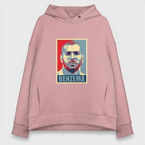 Женское худи оверсайз Obey - Benzema / Пыльно-розовый – фото 1