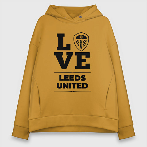 Женское худи оверсайз Leeds United Love Классика / Горчичный – фото 1