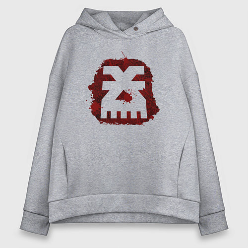 Женское худи оверсайз Знак Кхорна пятно / Меланж – фото 1