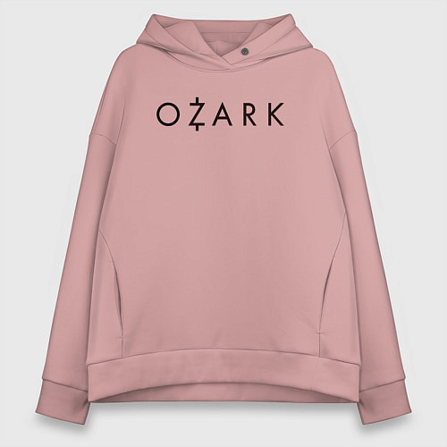 Женское худи оверсайз Ozark black logo / Пыльно-розовый – фото 1