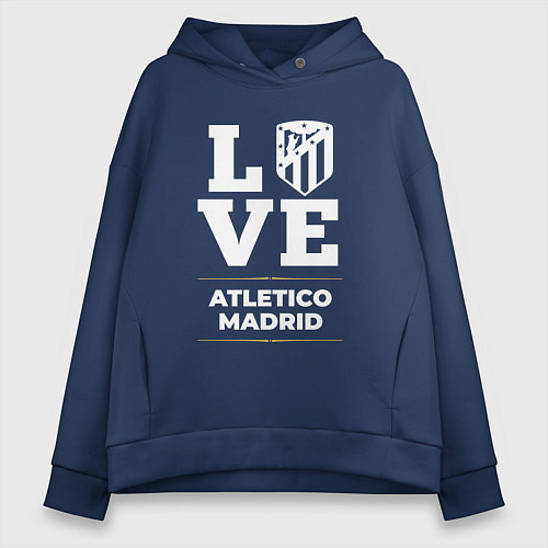 Женское худи оверсайз Atletico Madrid Love Classic / Тёмно-синий – фото 1