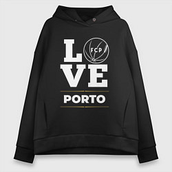 Толстовка оверсайз женская Porto Love Classic, цвет: черный