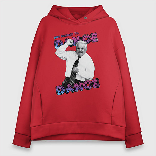 Женское худи оверсайз Жаркое лето 96го Борис Ельцин / Красный – фото 1