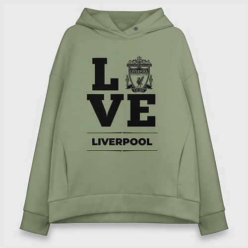 Женское худи оверсайз Liverpool Love Классика / Авокадо – фото 1