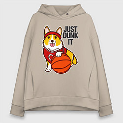 Женское худи оверсайз JUST DUNK IT корги