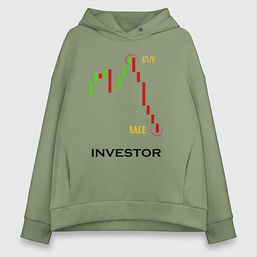 Женское худи оверсайз Investor / Авокадо – фото 1