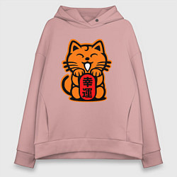 Толстовка оверсайз женская JDM Cat, цвет: пыльно-розовый