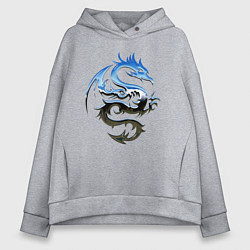 Женское худи оверсайз Хромированный дракон