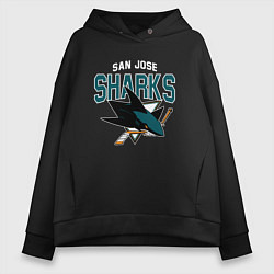 Толстовка оверсайз женская SAN JOSE SHARKS NHL, цвет: черный