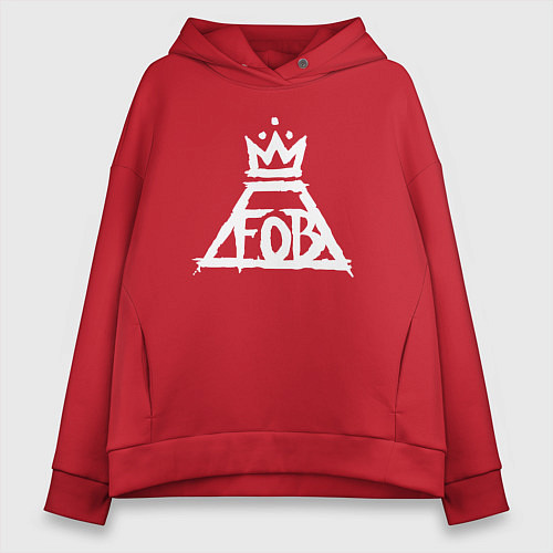 Женское худи оверсайз Fall Out Boy FOB logo / Красный – фото 1